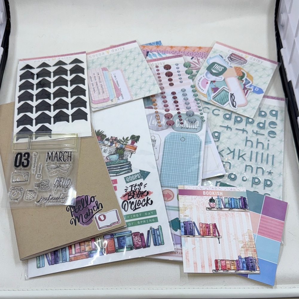 Cocoa Daisy-March Bookish Memory Keeping Kit- *Used 25+ pcs